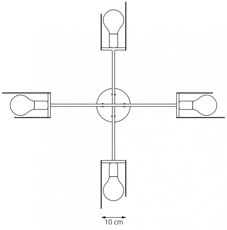 Lampadario a sospensione in acciaio XOTIC 4 nero 4xE27 Colore del corpo Nero