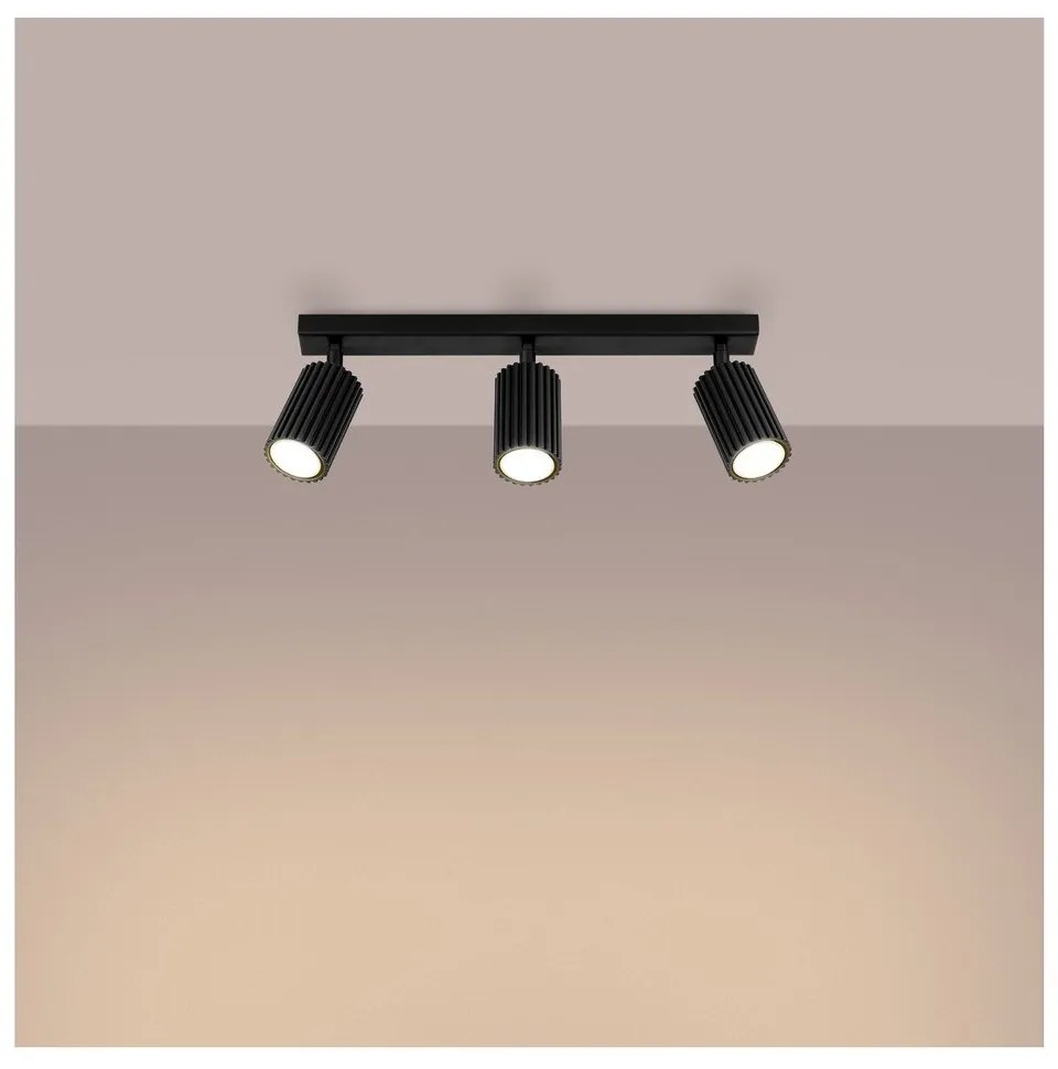 Faretto nero 6,5x45 cm Gleam – Sollux