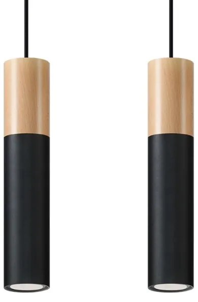 Sollux SL.0633 - Lampadario a sospensione con filo PABLO 2xGU10/40W/230V nero