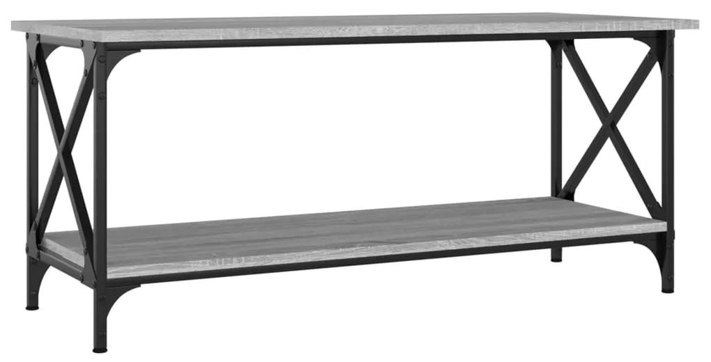 Tavolino grigio sonoma 100x45x45cm in legno multistrato e ferro