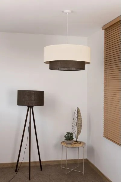 Brilagi - Lampadario LED a sospensione con cavo Stile Boho 3x E27/15W/230V Ø 60 cm crema/marrone