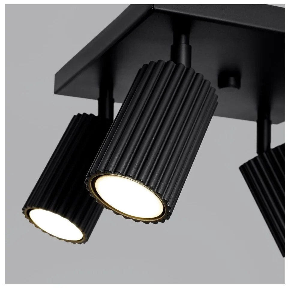 Faretto nero in metallo ø 6,5 cm Gleam – Sollux