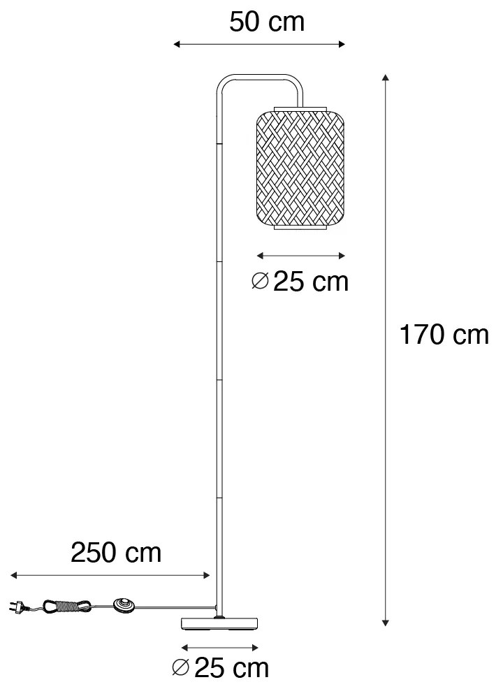 Lampada da terra smart in bambù con WiFi ST64 - Yvonne