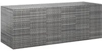 Contenitore da Giardino in Rattan PE 291x100,5x104 cm Grigio 317237