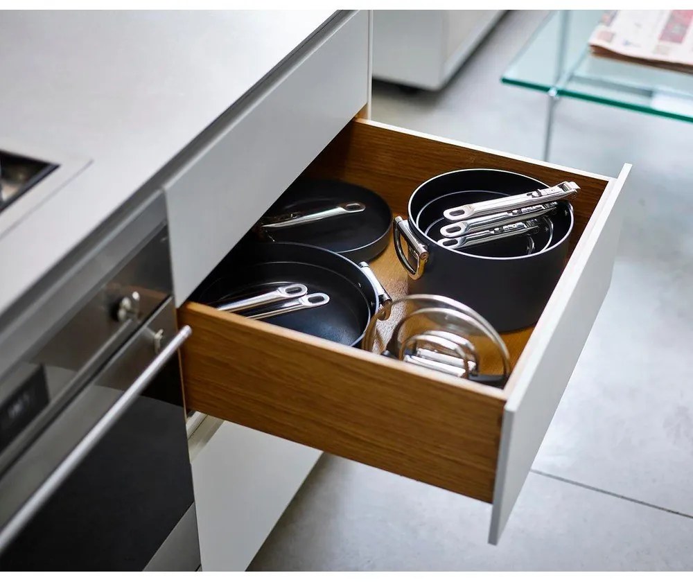 Pentole in set con coperchio incluso/con superficie in ceramica 3 pz adatte all'induzione Space – Joseph Joseph