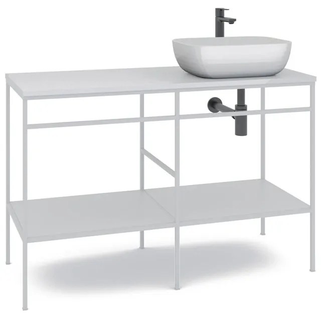 Mobile sottolavabo e lavabo Outline bianco L 120 x H 92 x P 45.5 cm