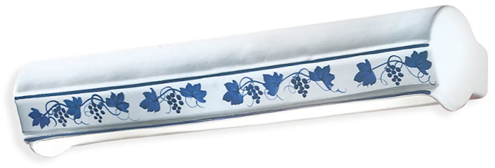 Applique Classica Trieste Bianco Decorato Filo Blu 2 Luci E14