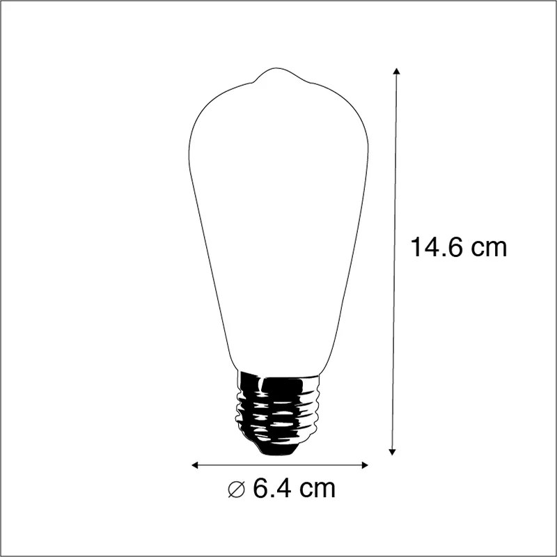 Set di 3 lampadine LED E27 ST64 oro con sensore crepuscolare 4W 400lm 2200K