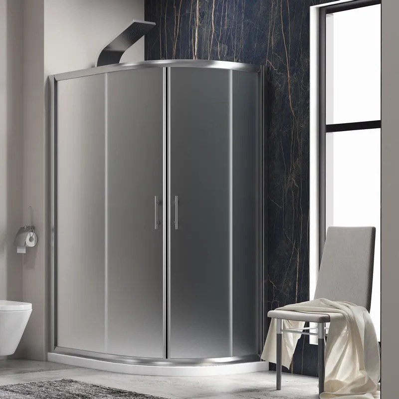 Box doccia stondato 120x90cm vetro opaco KAM-K270 - KAMALU