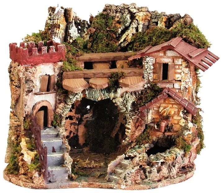 Casa assortita Grotta in sughero L 38 H 28 cm