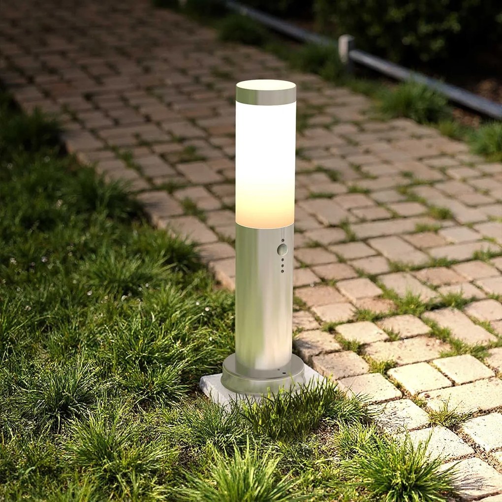 Paletto da giardino con Sensore Movimento 40cm Acciaio Inox E27