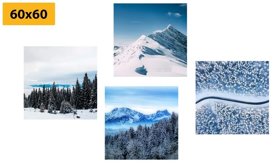 Set di quadri – Bellezze della natura innevata