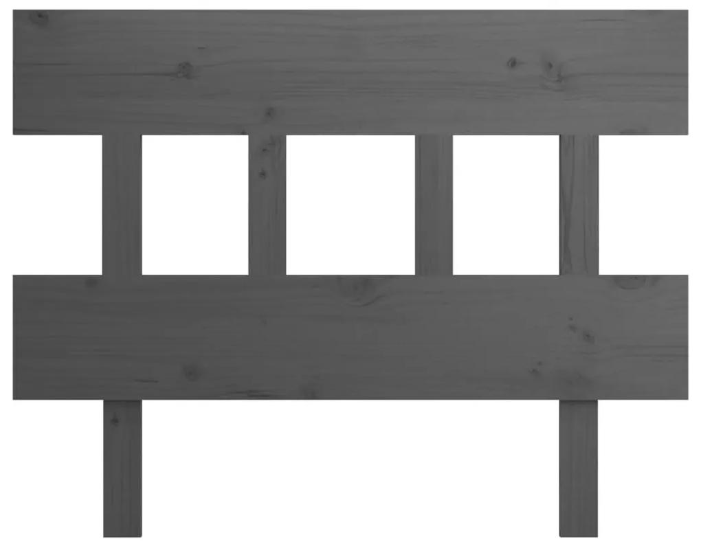 Testiera per letto grigia 103,5x3x81 cm legno massello di pino