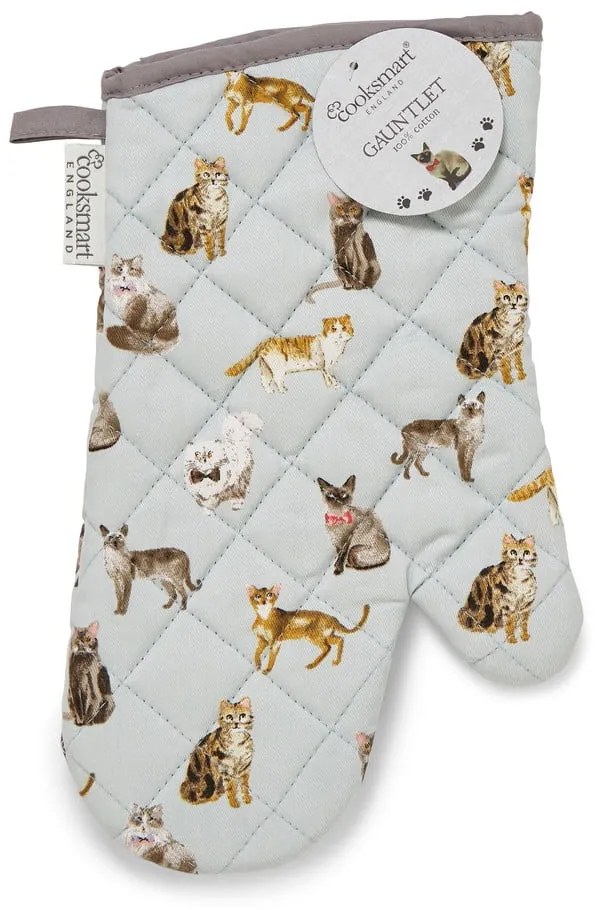 Guanti da cucina in cotone blu Curious Cats - Cooksmart ®
