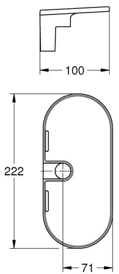 GROHE 27725001 - Mensola VITALIO UNIVERSAL 222 x 100 mm bianca