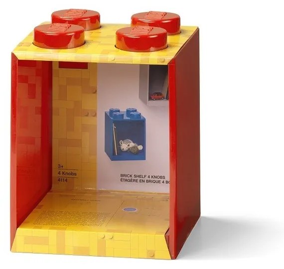 Mensola a muro rossa per bambini Brick 4 - LEGO®
