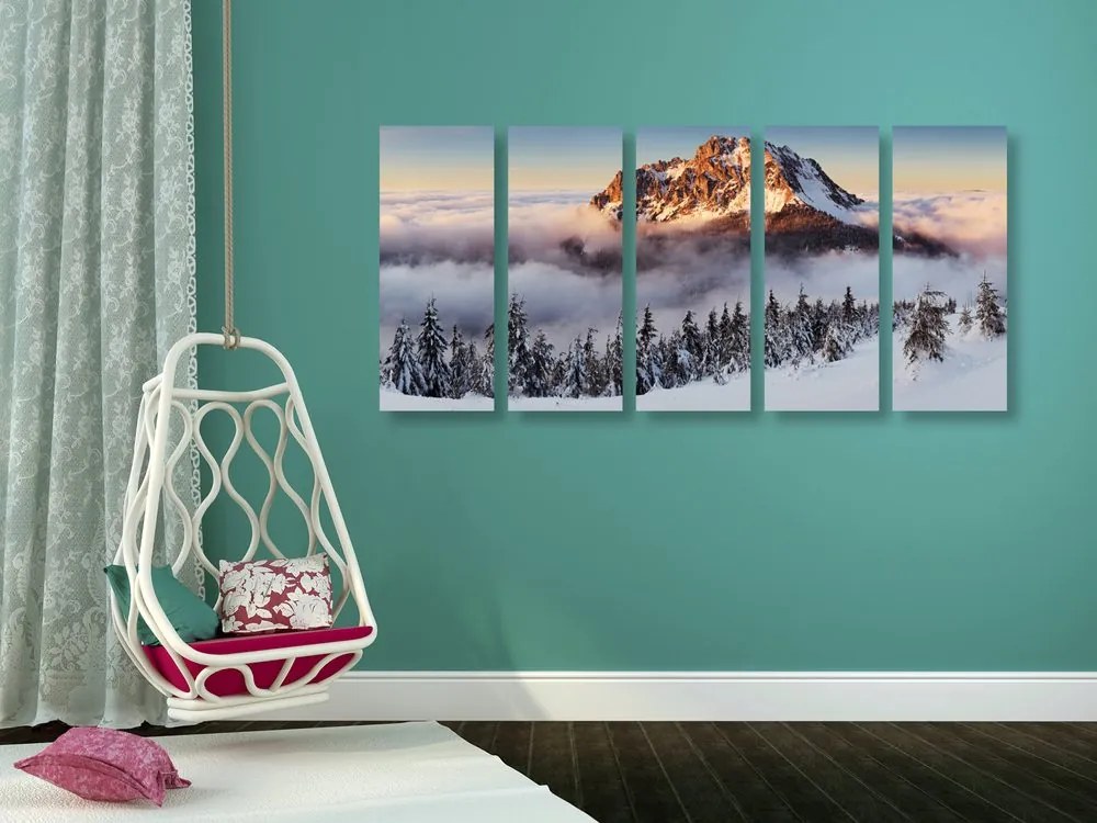 Quadri 5 pezzi – Rozsutec sotto la neve