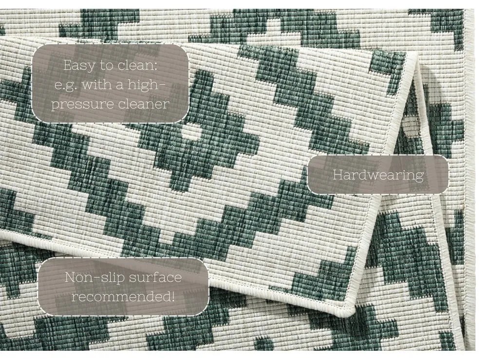 Tappeto da esterno verde e crema , 160 x 230 cm Malta - NORTHRUGS