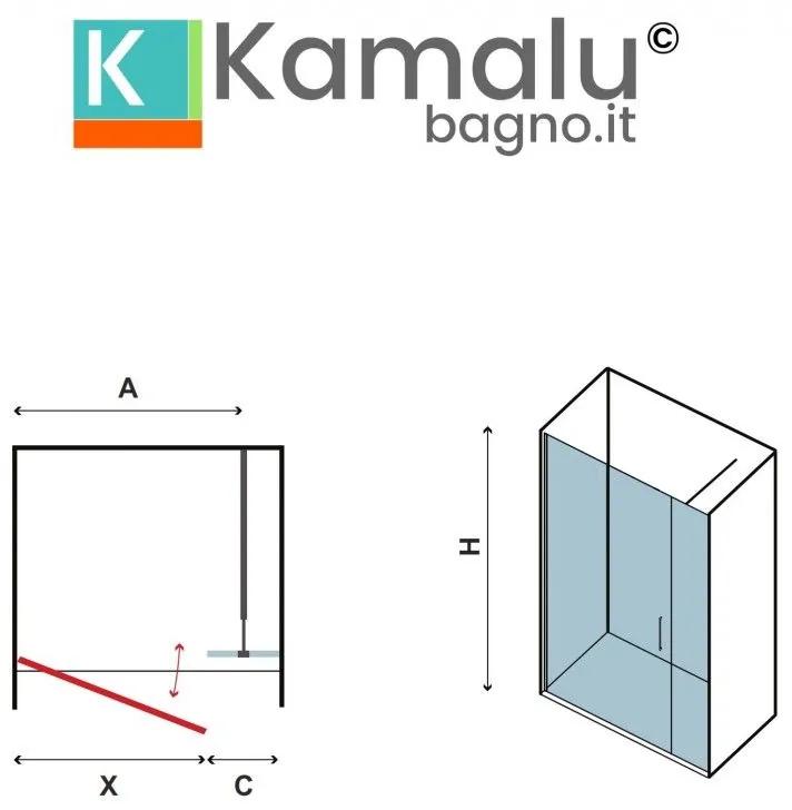 Kamalu - box doccia nicchia 120 battente frameless ks5000