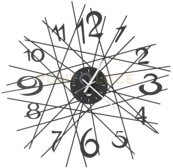 Orologio di design da parete zig zag nero