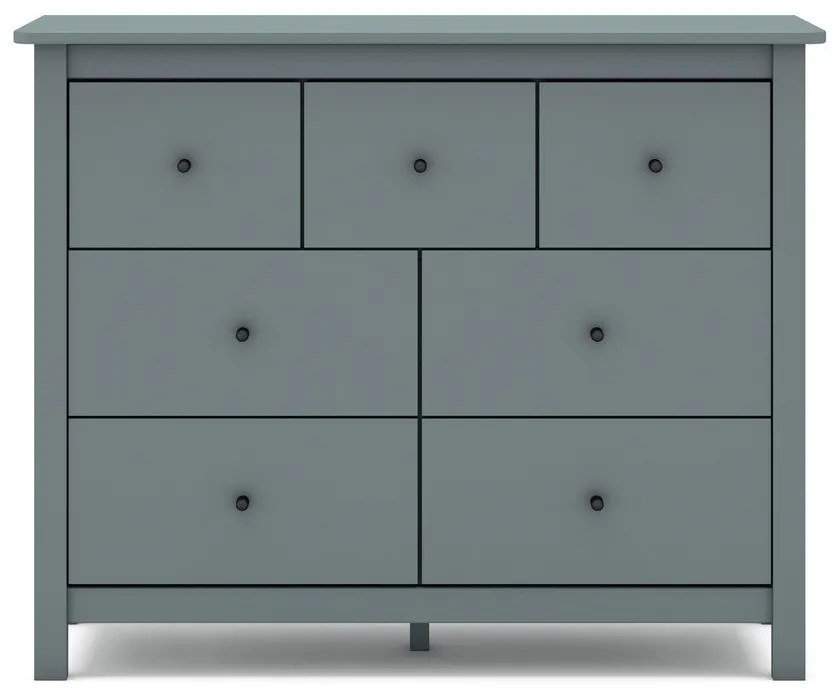 Cassettiera verde polveroso in pino massiccio 110x80x40 cm Misti – Marckeric