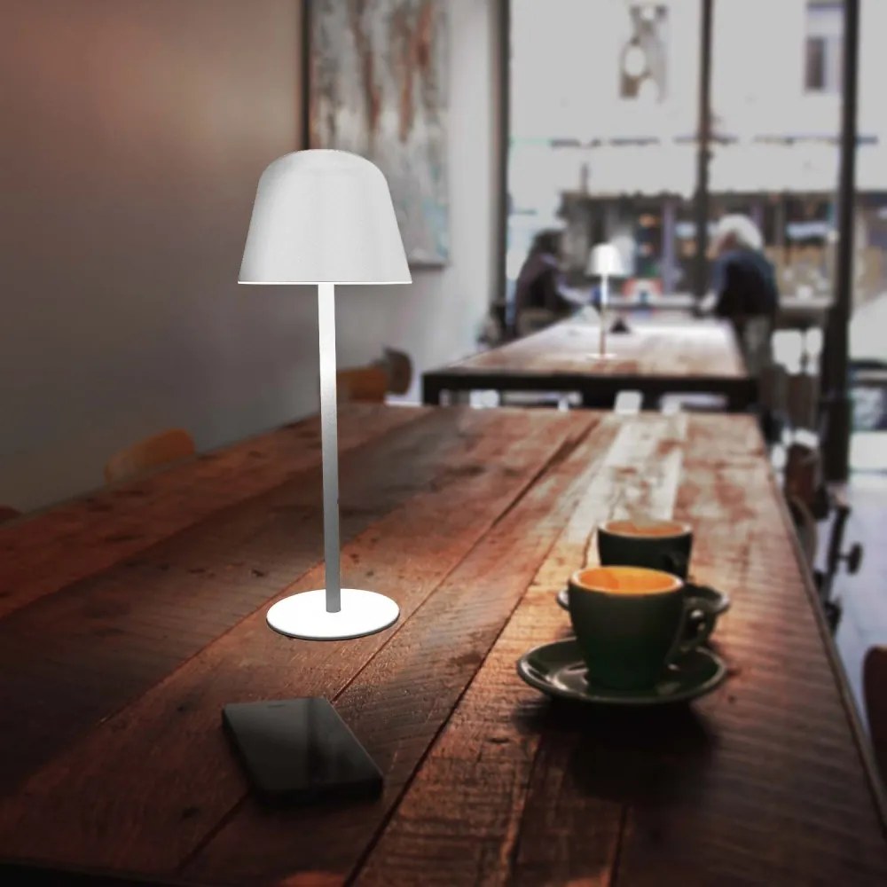 Lampada da Tavolo Ricaricabile 2.2W, IP54 CCT Dimmerabile - Bianca Colore del corpo Bianco