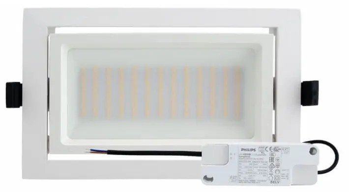 Faro LED da Incasso 44W, Foro 210x130, Bianco con driver Philips Colore  Bianco Naturale 4.000K