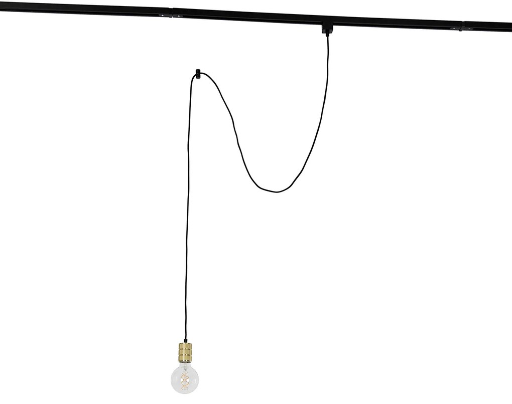 Lampada a sospensione con sospensione a binario oro - Iconic Cavalux