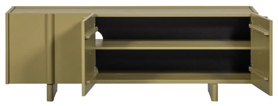 Mobile TV verde in pino massiccio 152x53x46 cm Basu – WOOOD