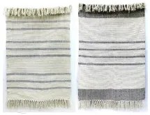 Tappeto DKD Home Decor 200 x 290 x 0,75 cm Grigio Poliestere Bianco Frange Boho (2 Unità)