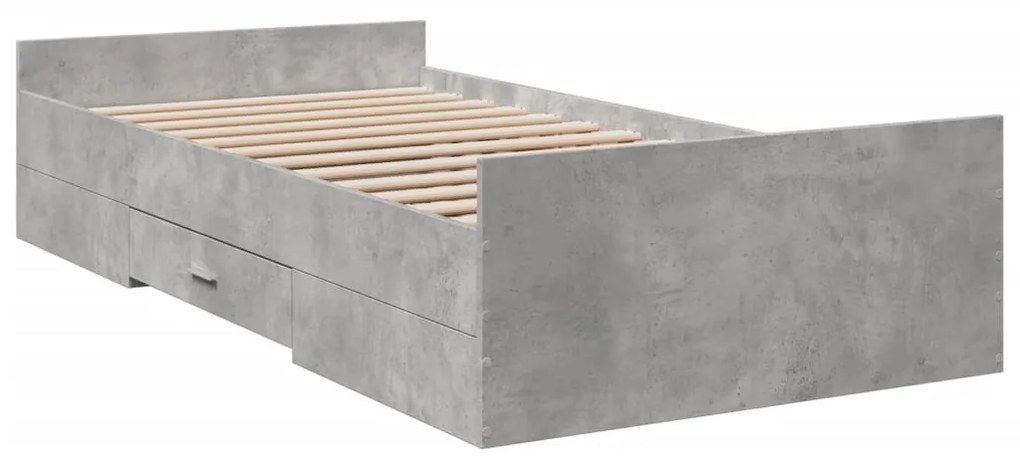 Giroletto cassetti grigio cemento 75x190 cm legno multistrato