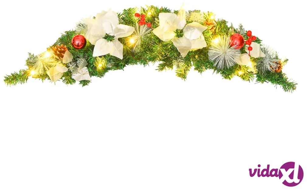 vidaXL Ghirlanda di Natale ad Arco con Lucine LED Verde 90 cm in PVC