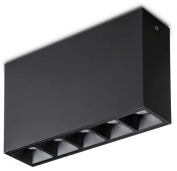 Lampada da soffitto 5 luci lika 12,5w 4000k surface bk