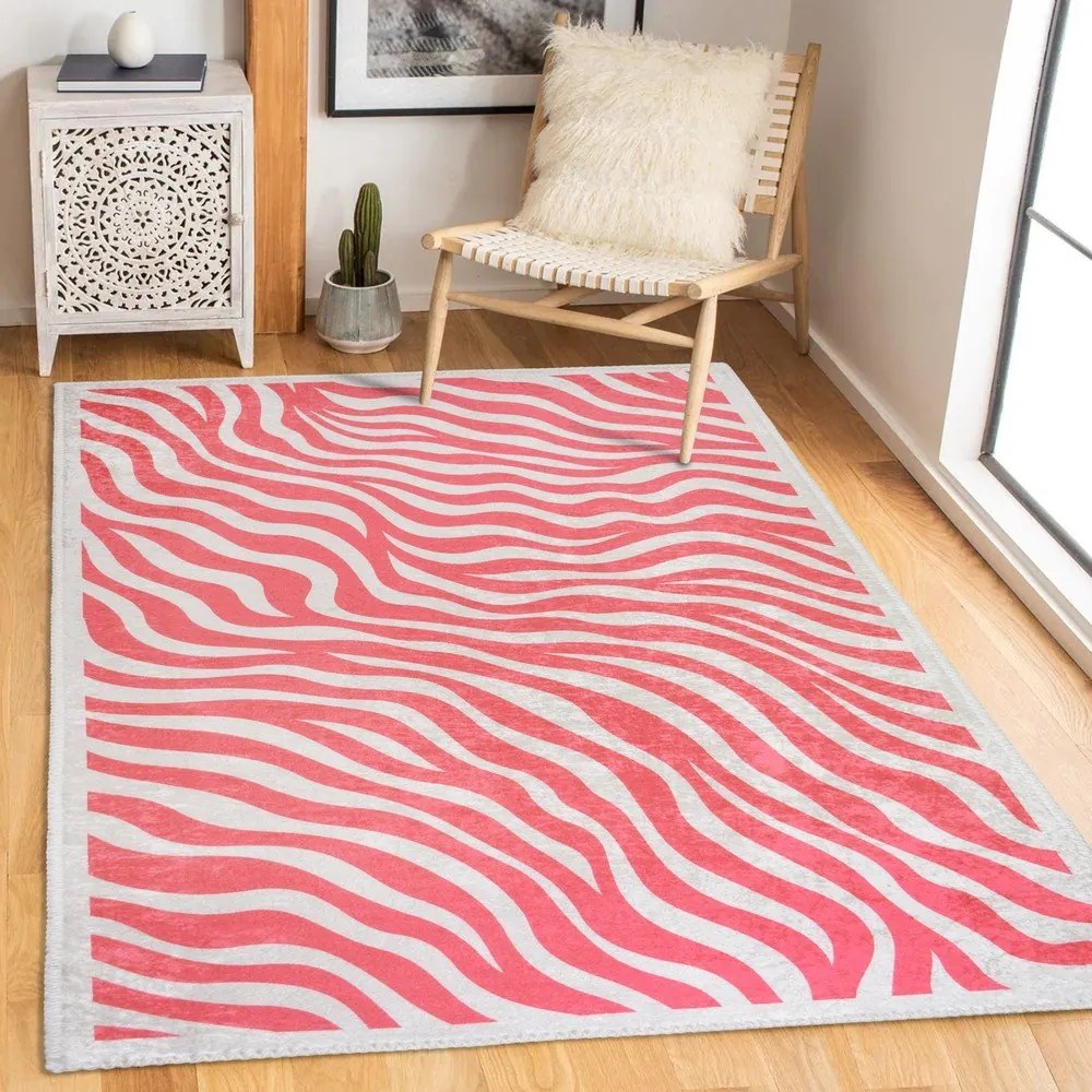 Tappeto rosa lavabile 160x230 cm Red Zebra – Vitaus