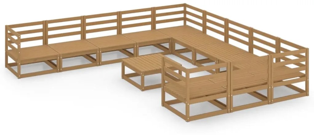 Set Divani da Giardino 12 pz in Legno Massello di Pino