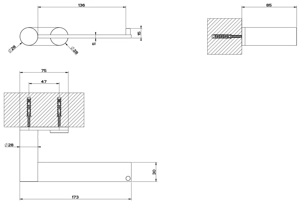 Porta Rotolo A Parete steel brushed 54749 Gessi