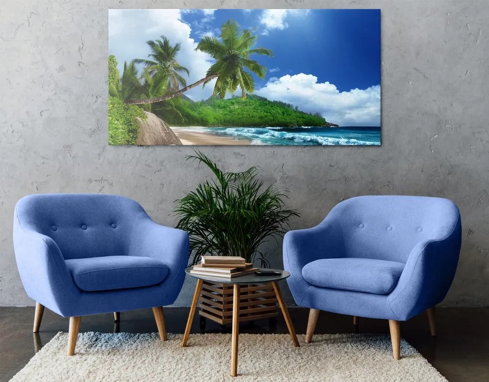 Stampa su tela – Spiaggia stupenda sull'isola delle Seychelles