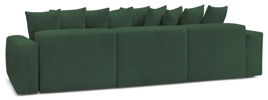 Divano angolare verde con rivestimento in velluto a coste Voltaire – Bobochic Paris