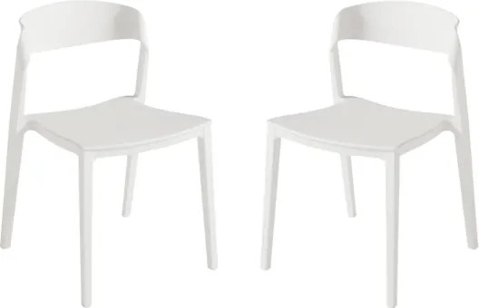 Sedia in polipropilene impilabile Bianco per interni ed esterni - GEMMA 2 sedie
