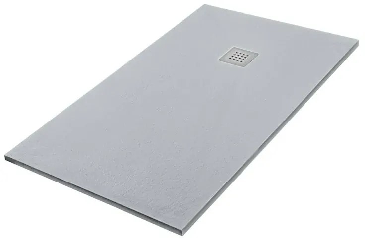 Piatto doccia su misura 80x80 Karen in resina effetto pietra grigio