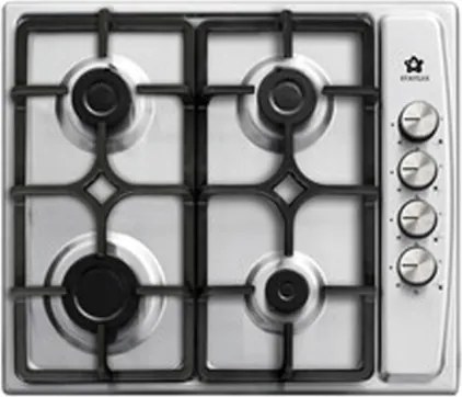 Piano Cottura Inox 60 Cm A Gas 4 Fuochi Griglia Ghisa Staylux