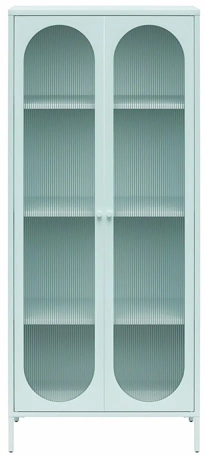 Vetrina in metallo azzurra 80x186x40 cm Luna - Støraa