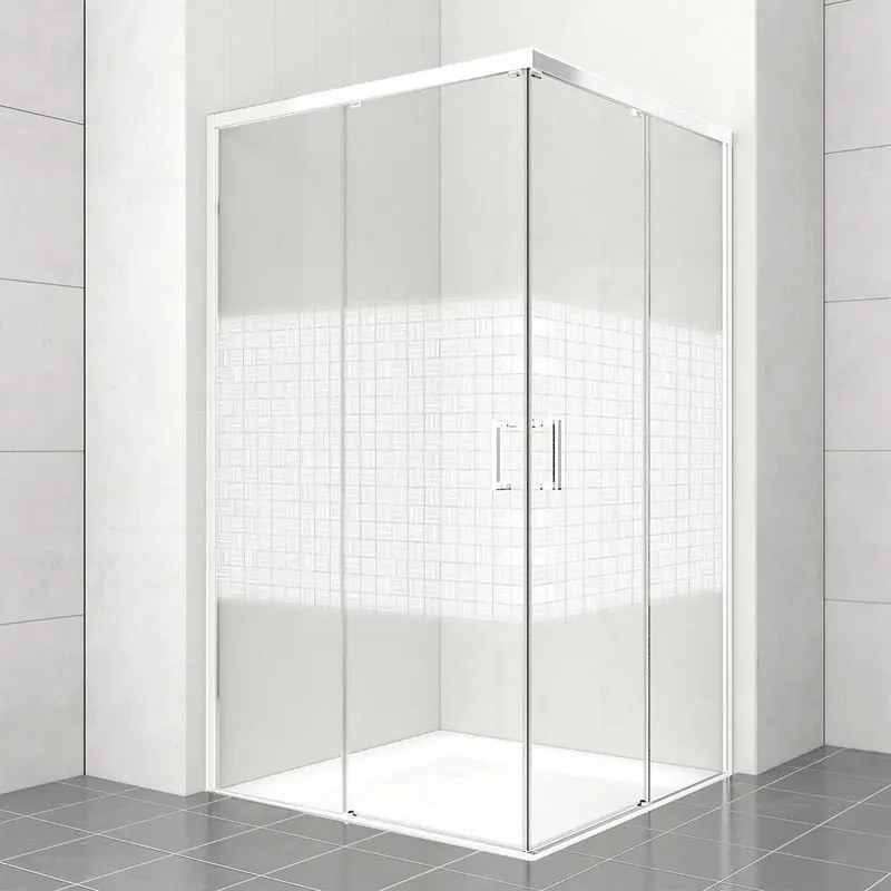 Lato per box doccia angolare dritto H 200 x L 70 cm, sp 6 mm bianco smerigliato