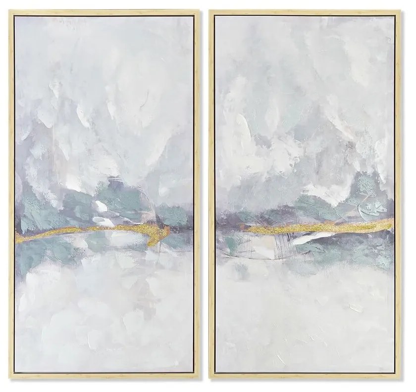 Set di 2 quadri DKD Home Decor Astratto (120 x 4 x 120 cm)