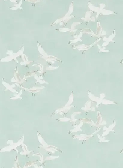 Vintagetapete Seagulls von Sanderson - Eau de Nil
