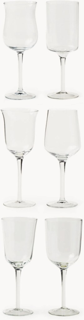 Set di 6 bicchieri da vino in vetro soffiato Diseguale