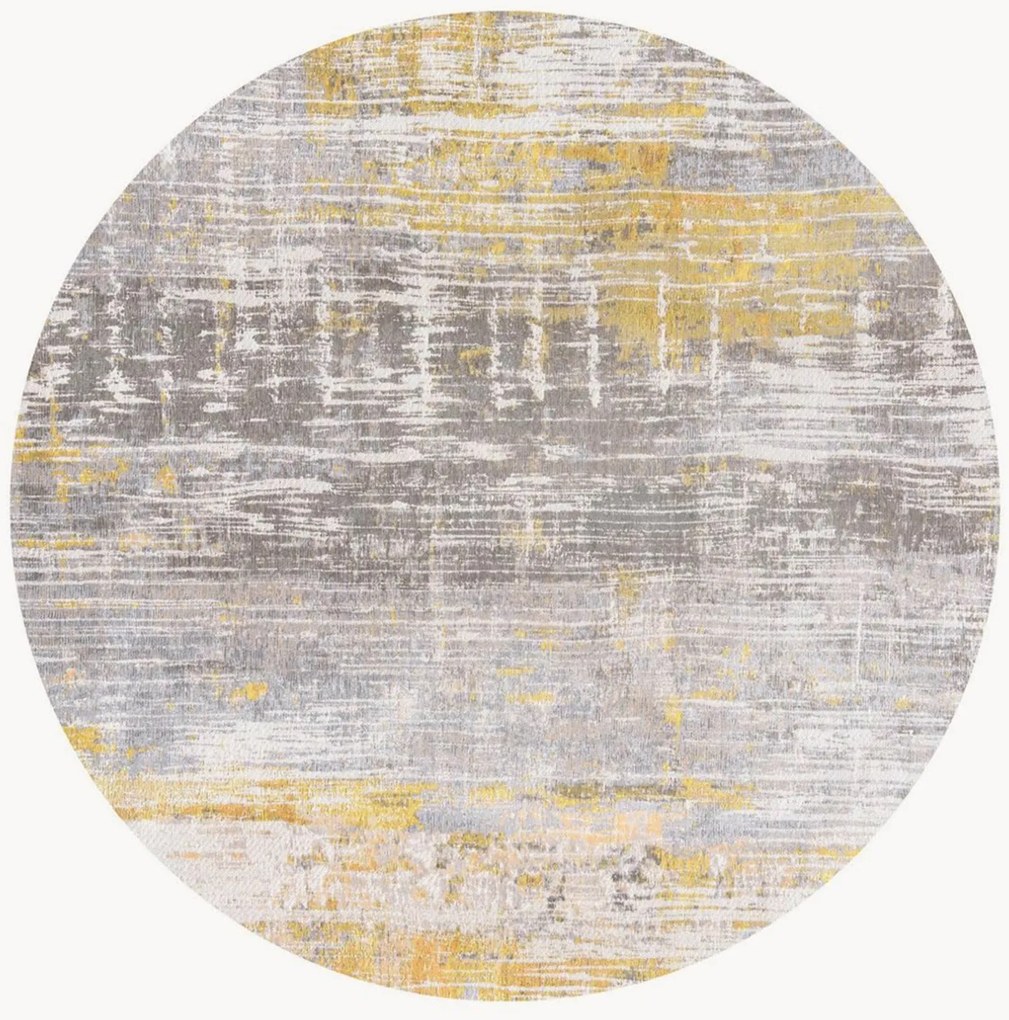 Tappeto rotondo jacquard da interno-esterno Streaks