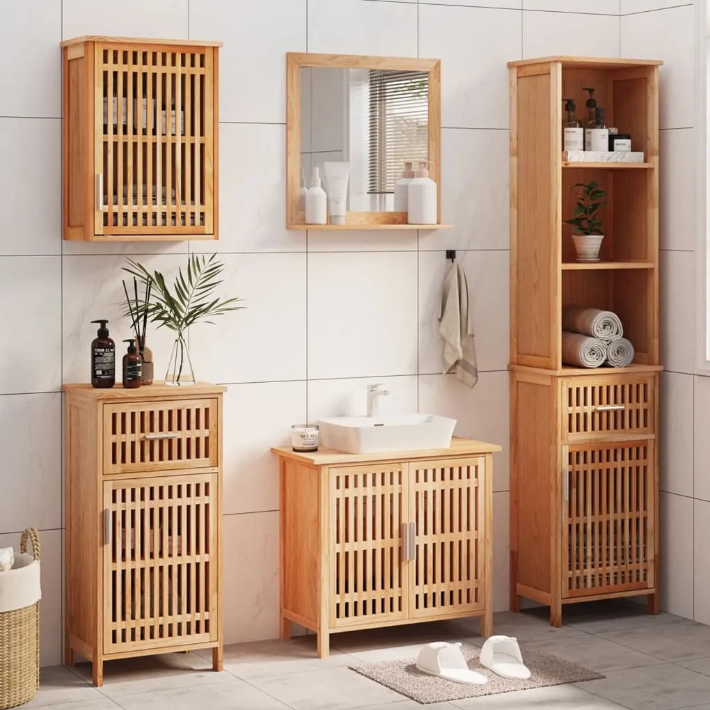 Set mobili da bagno 5pz in legno massello di noce