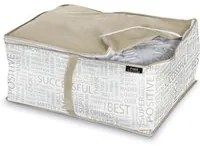 Custodia coperte Domopak Living Urban 55x45x25 cm bianca e oro