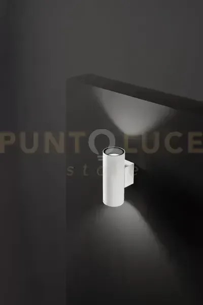 Applique alluminio colore bianco opaco quarondo 2 luci attacco gu10...